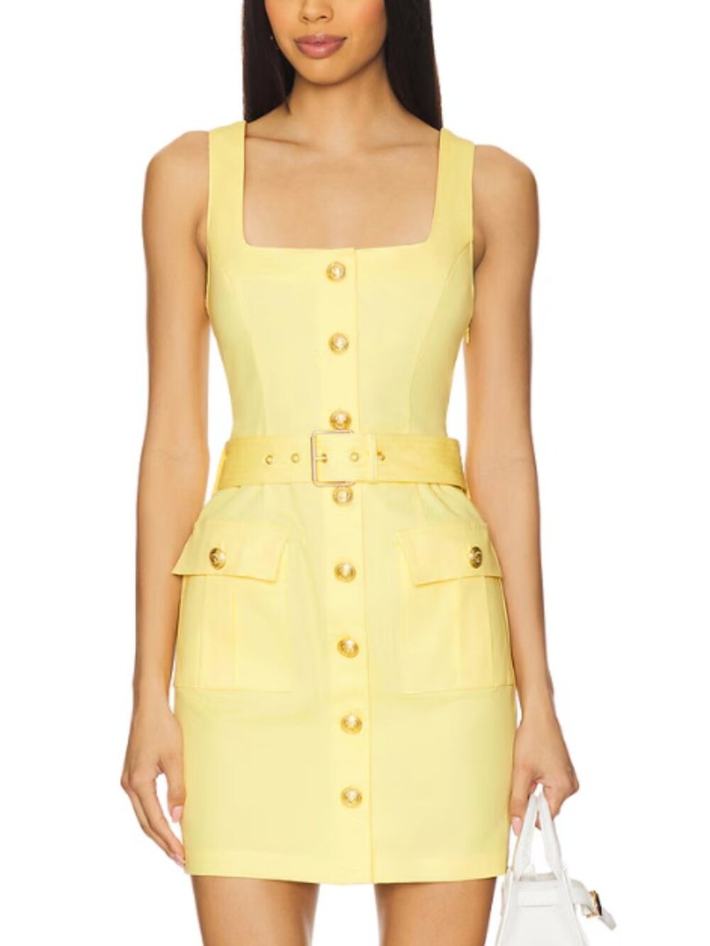 L'AGENCE Midy Mini Dress in Pale Yellow size 0